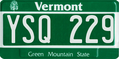 VT license plate YSQ229