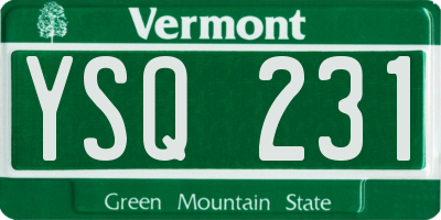 VT license plate YSQ231