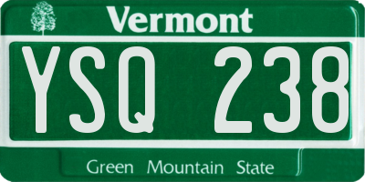 VT license plate YSQ238
