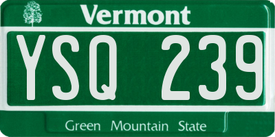 VT license plate YSQ239