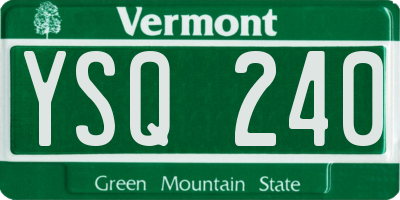 VT license plate YSQ240