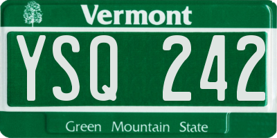 VT license plate YSQ242