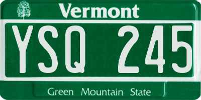 VT license plate YSQ245