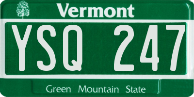 VT license plate YSQ247