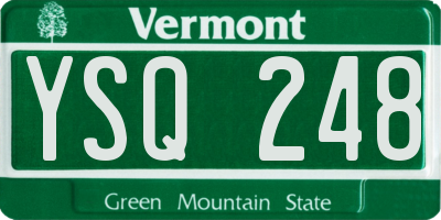 VT license plate YSQ248