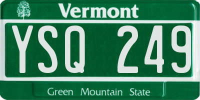 VT license plate YSQ249