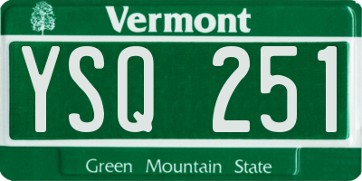 VT license plate YSQ251