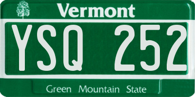 VT license plate YSQ252