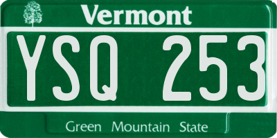 VT license plate YSQ253