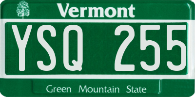 VT license plate YSQ255