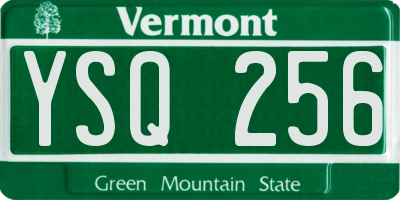 VT license plate YSQ256