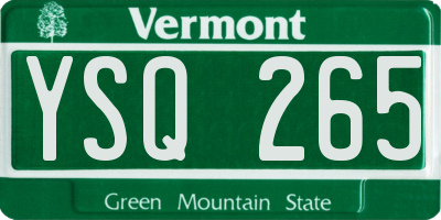 VT license plate YSQ265