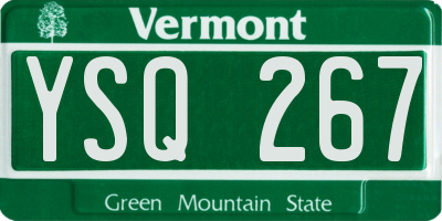 VT license plate YSQ267