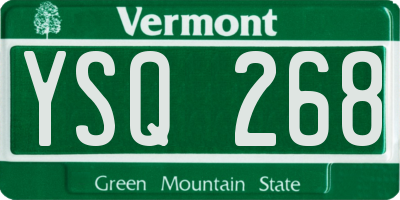 VT license plate YSQ268