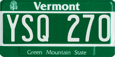 VT license plate YSQ270