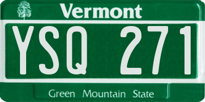 VT license plate YSQ271