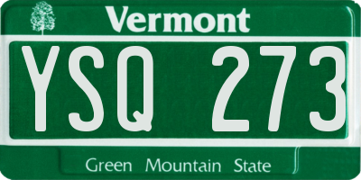 VT license plate YSQ273