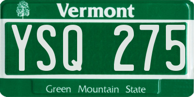 VT license plate YSQ275