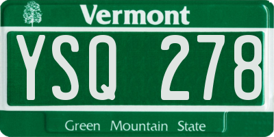 VT license plate YSQ278