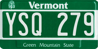 VT license plate YSQ279