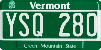 VT license plate YSQ280