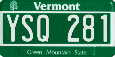VT license plate YSQ281