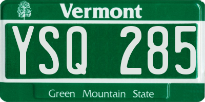 VT license plate YSQ285