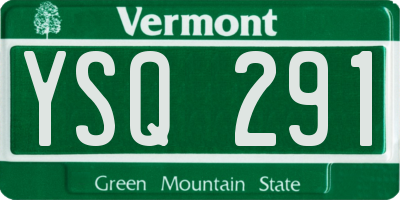 VT license plate YSQ291
