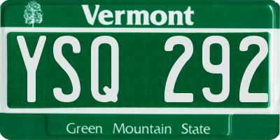VT license plate YSQ292