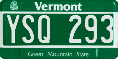VT license plate YSQ293