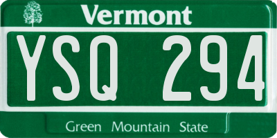 VT license plate YSQ294
