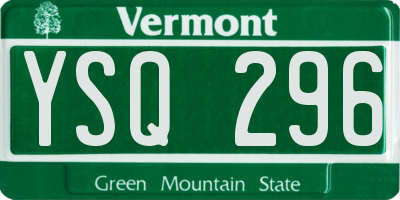 VT license plate YSQ296
