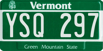 VT license plate YSQ297