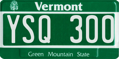 VT license plate YSQ300