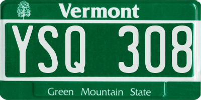 VT license plate YSQ308