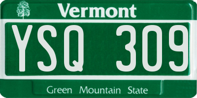 VT license plate YSQ309
