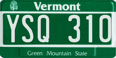 VT license plate YSQ310