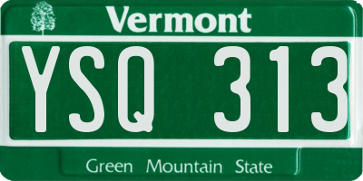VT license plate YSQ313