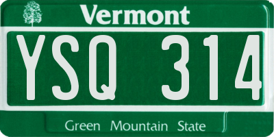 VT license plate YSQ314