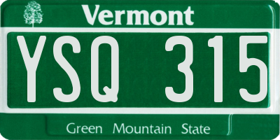 VT license plate YSQ315