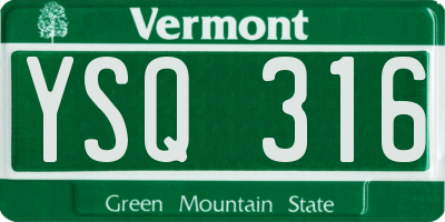 VT license plate YSQ316