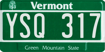 VT license plate YSQ317