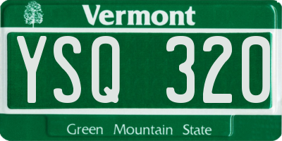 VT license plate YSQ320
