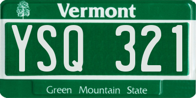 VT license plate YSQ321