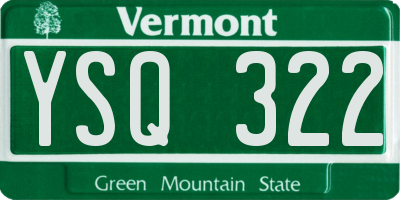 VT license plate YSQ322