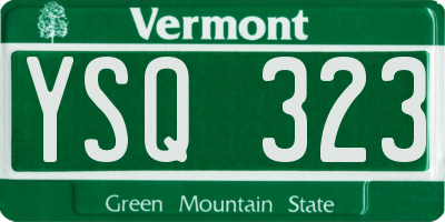 VT license plate YSQ323