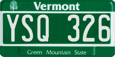 VT license plate YSQ326