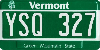 VT license plate YSQ327