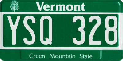 VT license plate YSQ328