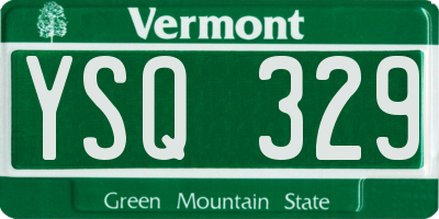 VT license plate YSQ329